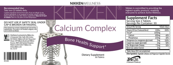 Nikken 15585 Kenzen Calcium Complex US - myvnikenaxoffice.com